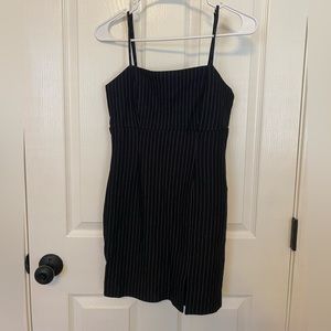 Forever 21 Black and White Pinstriped Mini Dress